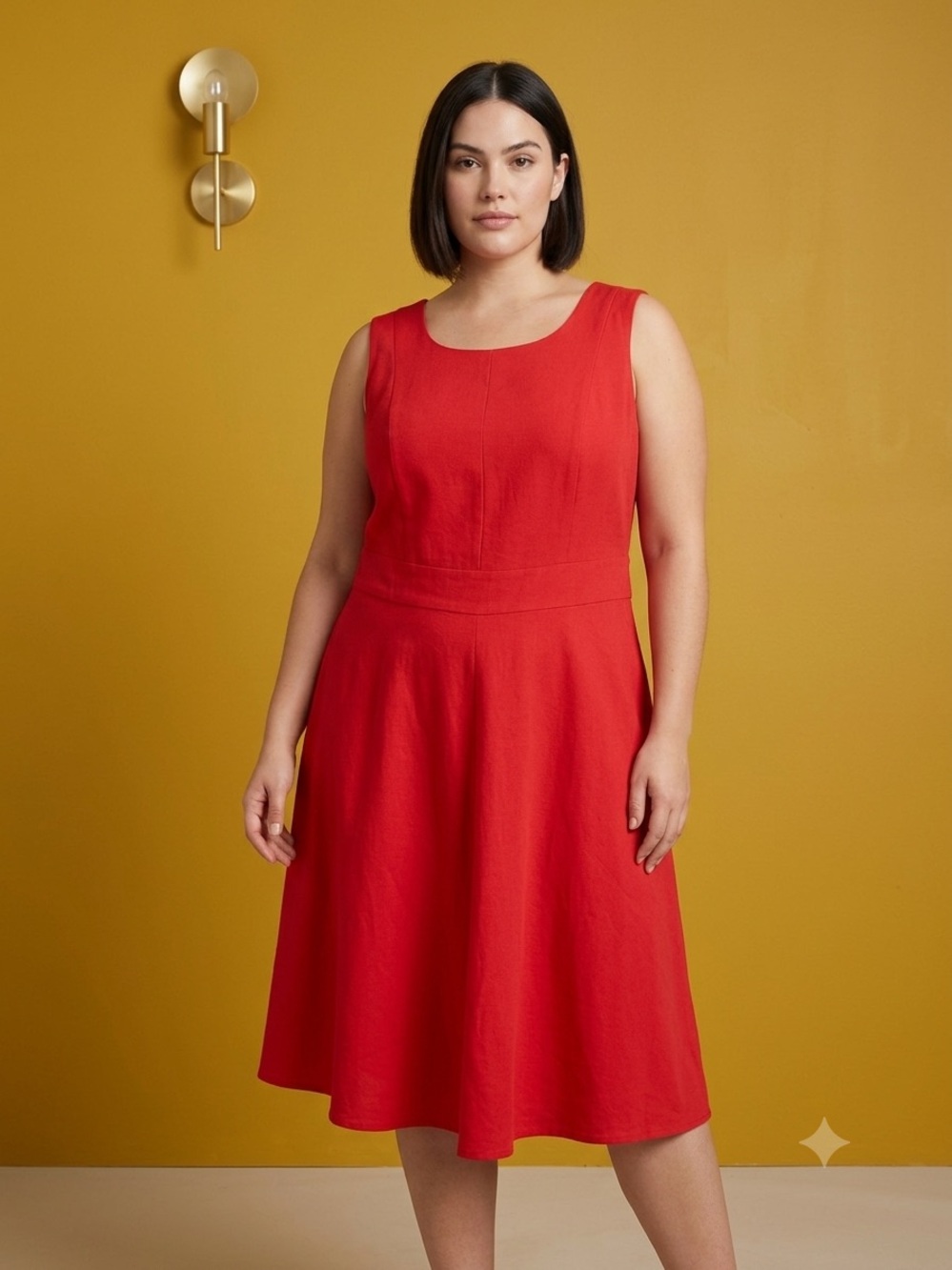 Jessica London Sleeveless Red Midi Dress size 14 nice red cocktail dress XL